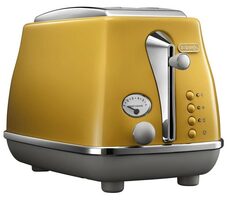 DeLonghi CTOC210.Y Icona Capitals žlutá / topinkovač / 900 W / 2 sloty / 6 stupňů opečení / rozmrazování