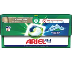 Ariel All in 1 Pods Mountain Spring 31 kapslí / Gelové kapsle na praní bílého a světlého prádla 