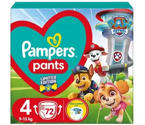 Pampers Pants Paw Patrol 9-15kg (72ks) / Plenkové kalhotky / Velikost 4 (9-15kg)