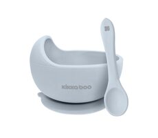 KikkaBoo Miska silikonová s přísavkou a lžičkou Blue