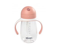 Beaba Hrnek s brčkem 300ml Old Pink