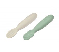 Beaba První trénovací lžičky silikonové Sage Green/Velvet Grey
