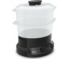 Tefal VC139810 Minicompact černý / Parní hrnec / 800 W / 9 l / 2 nádoby / časovač 