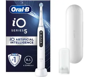 Oral-B iO Series 5 Quite White / Elektrický zubní kartáček / magnetické iO / 5 režimů / AI / LED 