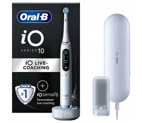 Oral-B iO Series 10 Stardust White / Elektrický zubní kartáček / magnetické iO / 7 režimů / časovač / senzor tlaku