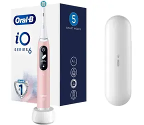 Oral-B iO Series 6 Pink Sand / Elektrický zubní kartáček / magnetické iO / 5 režimů / AI / OLED 