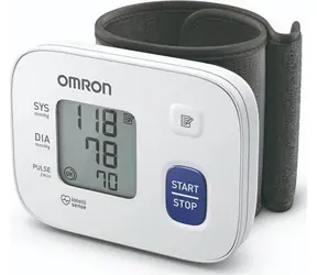 OMRON RS1 bílá / Digitální tonometr na zápěstí / 13.5-21.5 cm / paměť jednoho uživatele 