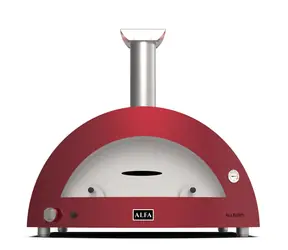 Alfa Forni Moderno 5 červená / Pec na pizzu / 500°C / 100 x 70 cm / na LPG a dřevo 