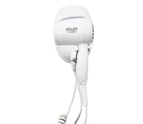 Adler AD 2252 bílá / Hotelový fén na vlasy / 1600 W / 2 teploty / 2 rychlosti / držák na zeď