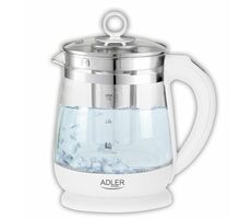 Adler AD 1299 bílá / Rychlovarná skleněná konvice / 2200 W / 1.5 L / teplota 60-100 °C