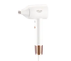 Adler AD 2272 bílá / Fén na vlasy / 1800 W / 3 teploty / 2 rychlosti / Koncentrátor / funkce ION