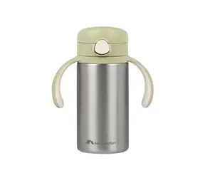 Bebeconfort Hrnek termoizolační s brčkem nerez 280 ml Green / od 12 měsíců