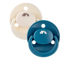 Bebeconfort Šidítko silikonové symetrické Eco 2ks 0m+ Sand/Blue / od 0 měsíců