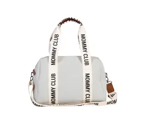 Childhome Přebalovací taška Mommy Club Signature Canvas Off White / Rozměry: 38 x 27 x 21 cm / Objem: 22 l
