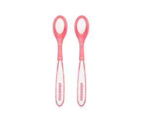 KikkaBoo Lžičky s tepelným senzorem 2 ks Boo Pink / od 6 měsíců