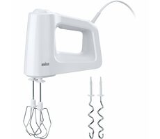 Braun MultiMix HM 3000 bílá / Ruční mixér / 450 W / 5 rychlostí / 2 metly / 2 háky