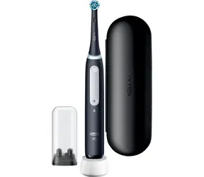 Oral-B iO Series 4 Matt Black / Elektrický zubní kartáček / magnetické iO / 4 režimy / AI / senzor tlaku / cestovní pouz