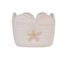 Childhome Koš na hračky Květina Off White 30x20x15 cm
