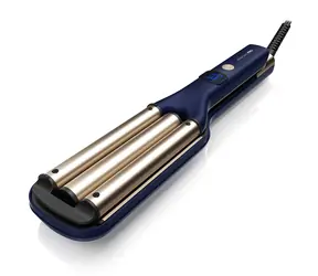 Niceboy ION AirWave PRO modrá / Trojkulma na vlasy / 100W / 6 teplot od 100-200°C / digitální displej / 1.8m