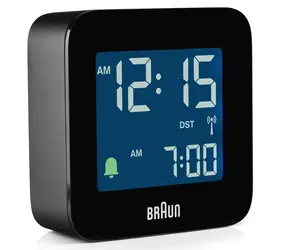 Braun BC08 černá / Digitální budík / DCF (Rádiem řízený) / 1x AAA baterie