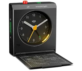 Braun BC05 černá / Cestovní budík / Analogový / 1x AA baterie 