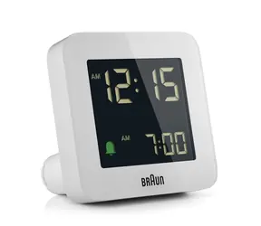 Braun BC09 bílá / Digitální budík / DCF (Rádiem řízený) / 1x AA baterie