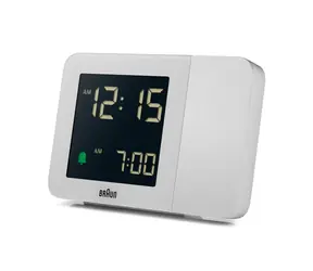 Braun BC15 bílá / Digitální budík / LCD / DCF (Rádiem řízené) / 1x AA baterie 