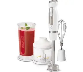 SENCOR SHB 4460WH-EUE3 bílo-šedá / Tyčový mixér / 1000 W / nádoba 700 ml / sekáček 500ml / šlehací metla