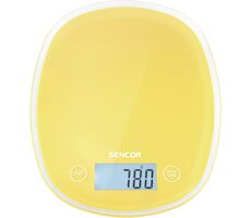 SENCOR SKS 36YL žlutá / digitální kuchyňská váha / max. 5 kg / funkce TARE / dotyk. tlačítka