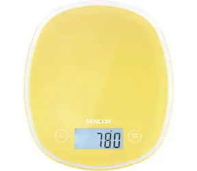 SENCOR SKS 36YL žlutá / digitální kuchyňská váha / max. 5 kg / funkce TARE / dotyk. tlačítka