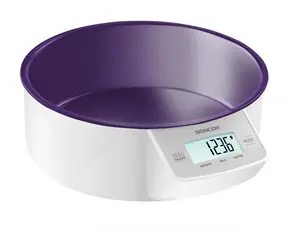 SENCOR SKS 4004VT fialová / digitální kuchyňská váha / miska 1L / max. 5 kg / funkce TARE / dotyk. tlačítka