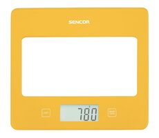 SENCOR SKS 5036YL žlutá / digitální kuchyňská váha / max. 5 kg / funkce TARE / dotyk. tlačítka
