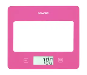 SENCOR SKS 5038RS růžová / digitální kuchyňská váha / max. 5 kg / funkce TARE / dotyk. tlačítka