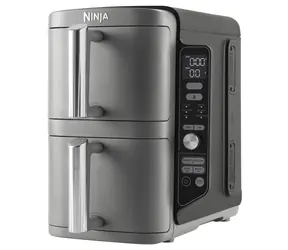 Ninja SL400EU strříbrná / Horkovzdušná fritéza / 2470W / 2x 4.75 L / 6 programů / 2 koše 