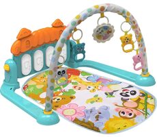 CHIPOLINO Hrací deka s piánkem Zoo party modrá / od 0 měsíců