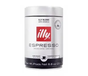 Illy Espresso Intenso 250 g / Mletá káva / 100% Arabika / Plechovka 