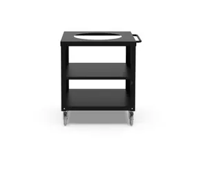 Alfa Forni Varná stanice 80x80 cm s vložkou Kamado černá / nerez 
