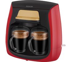 SENCOR SCE 2101RD červená / Kávovar na překapávanou kávu / 500 W / 2 šálky