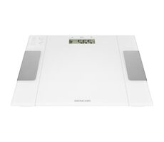 SENCOR SBS 5051WH bílá / Osobní váha / Tvrzené sklo / LCD / 150 kg / kg/lb / 1x CR2032