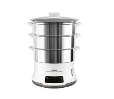 Tefal Deluxe XL VC502D10 bílá / Parní hrnec / 900 W / 9 l / 3 nádoby 