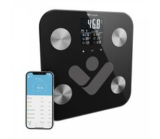 TrueLife FitShape S6 BT černá / Chytrá osobní váha / do 180 kg / LCD displej / mobilní aplikace 