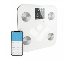 TrueLife FitShape S6 BT bílá / Chytrá osobní váha / do 180 kg / LCD displej / mobilní aplikace 