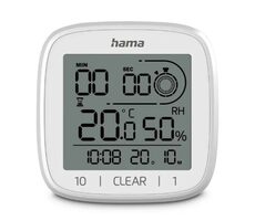 Hama Cyprus digitální hodiny do koupelny bílá / datum / teplota / vlhkost / časovač / 2x AAA