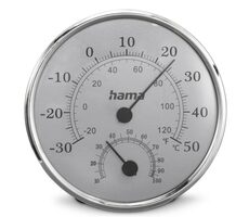 Hama Saipan analogový teploměr & vlhkoměr stříbrná