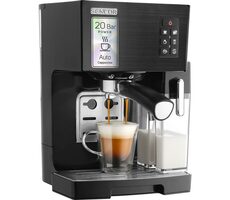 SENCOR SES 4050SS černá / Pákový kávovar / 1450 W / 20 bar / 1.4 l / nádoba na mléko