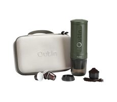 Outin Nano Portable Coffee Maker Set zelená / Přenosný kávovar na espresso + ochranné pouzdro / 7500mAh