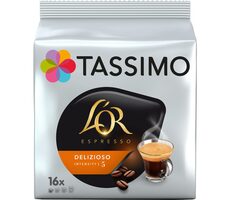 Jacobs L'OR Espresso Delizioso Tassimo 16 ks / Kapslová káva 