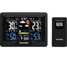 TechniSat iMETEO X1 černá / Meteorologická stanice / velký barevný LCD displej / teplota / tlak / vlhkost / 4x AA