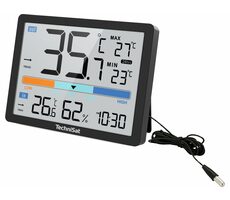TechniSat IMETEO 110 černá / Meteostanice / LCD displej / teplota / vlhkost / CR2032