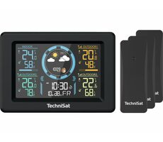 TechniSat iMETEO 700 černá / Meteorologická stanice / LCD displej / teplota / vlhkost / 3x bezdrátový senzor